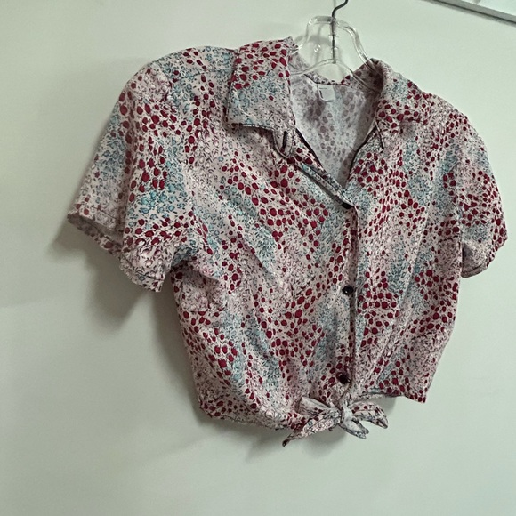 American Apparel Short Sleeve Tie Waist Blouse - Picture 9 of 10